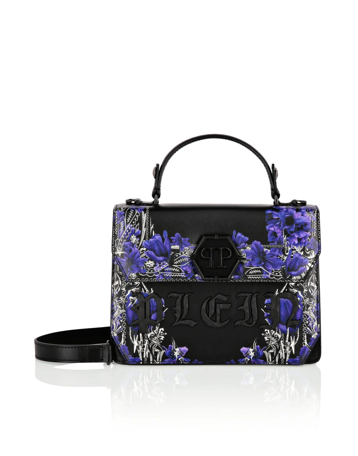 Medium Handle Bag Superheroine FLOWERS, цвет: Черный