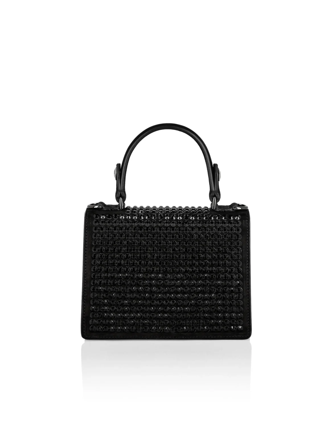 Small Suede Handle Bag Superheroine GOTHIC PLEIN, цвет: Черный