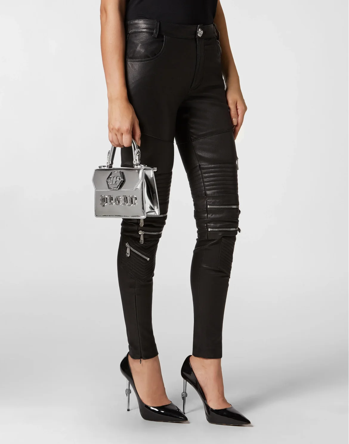 Small Handle Bag Superheroine GOTHIC PLEIN, цвет: Серебристый