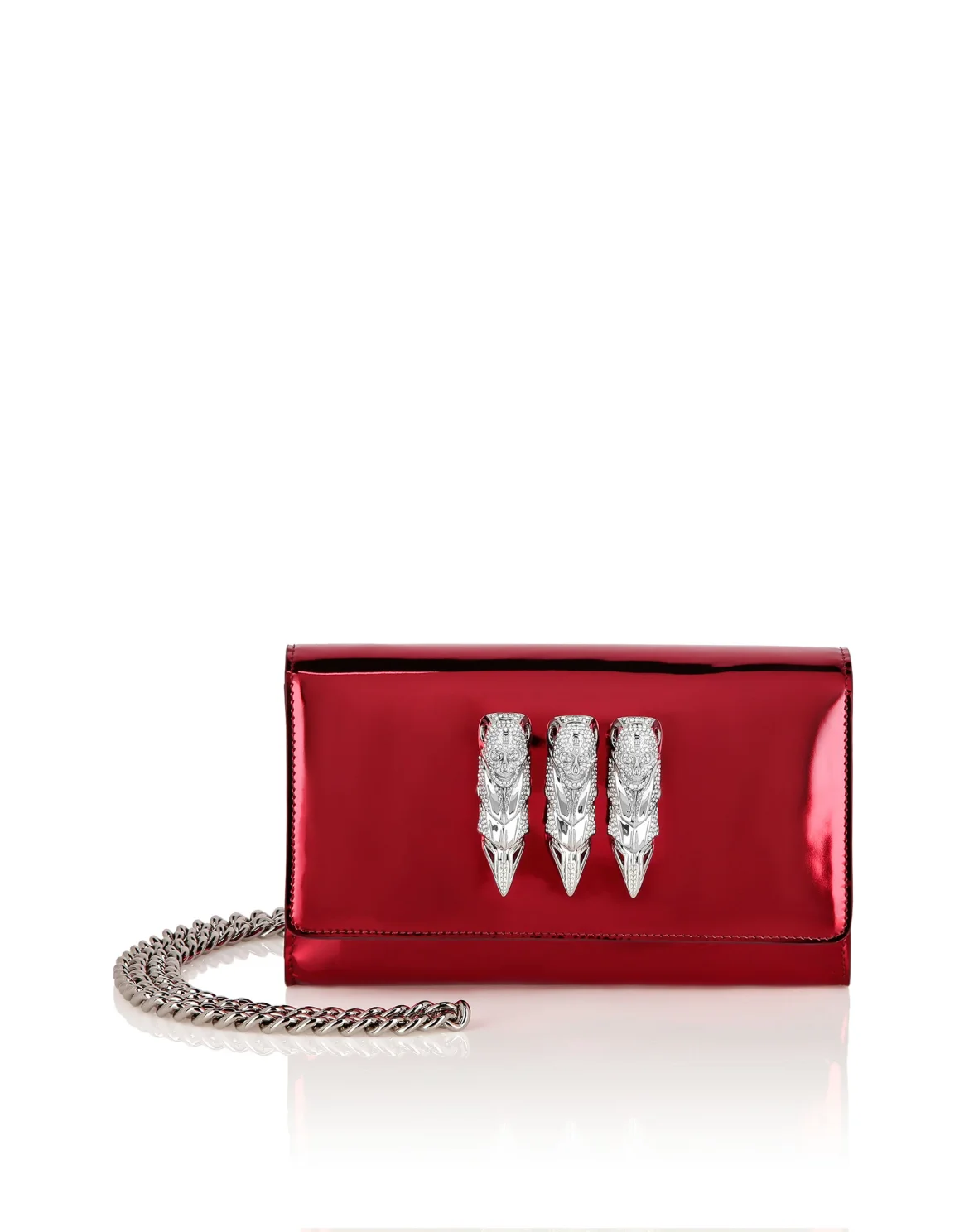 Mirror Leather Clutch, цвет: Красный