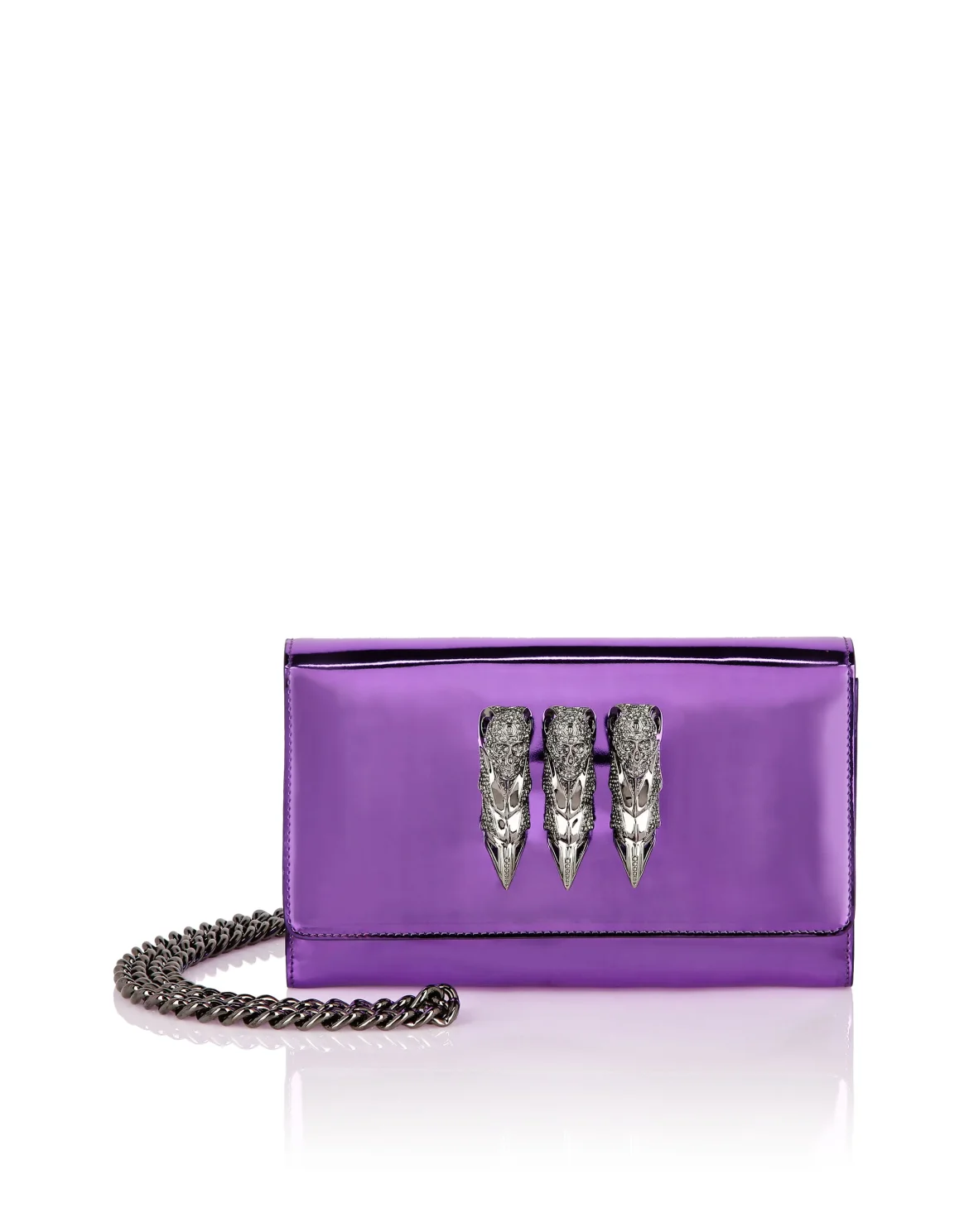 Mirror Leather Clutch, цвет: Фиолетовый