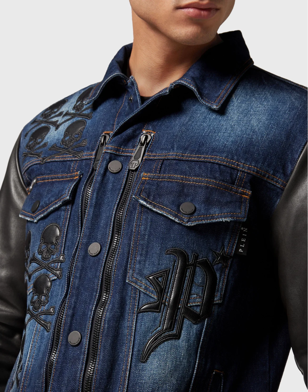 Denim Jacket Gothic Plein, цвет: Синий