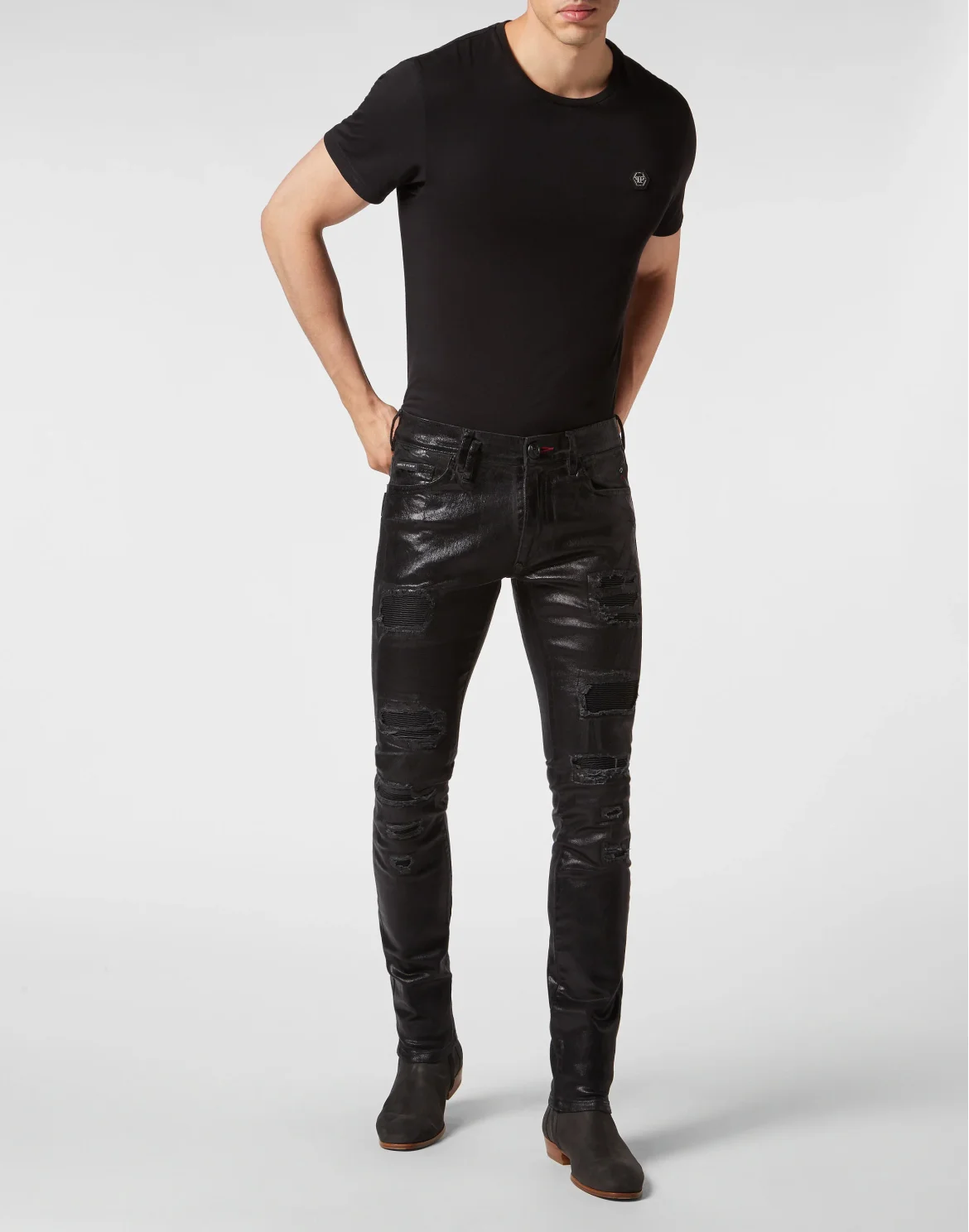 Denim Trousers Biker Fit, цвет: Черный