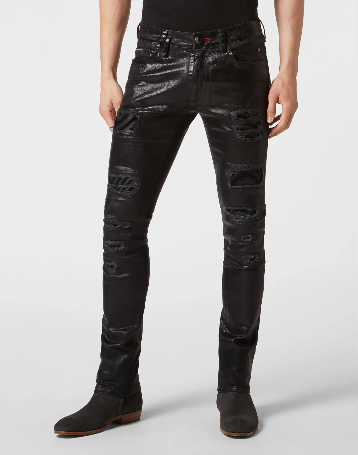 Denim Trousers Biker Fit, цвет: Черный