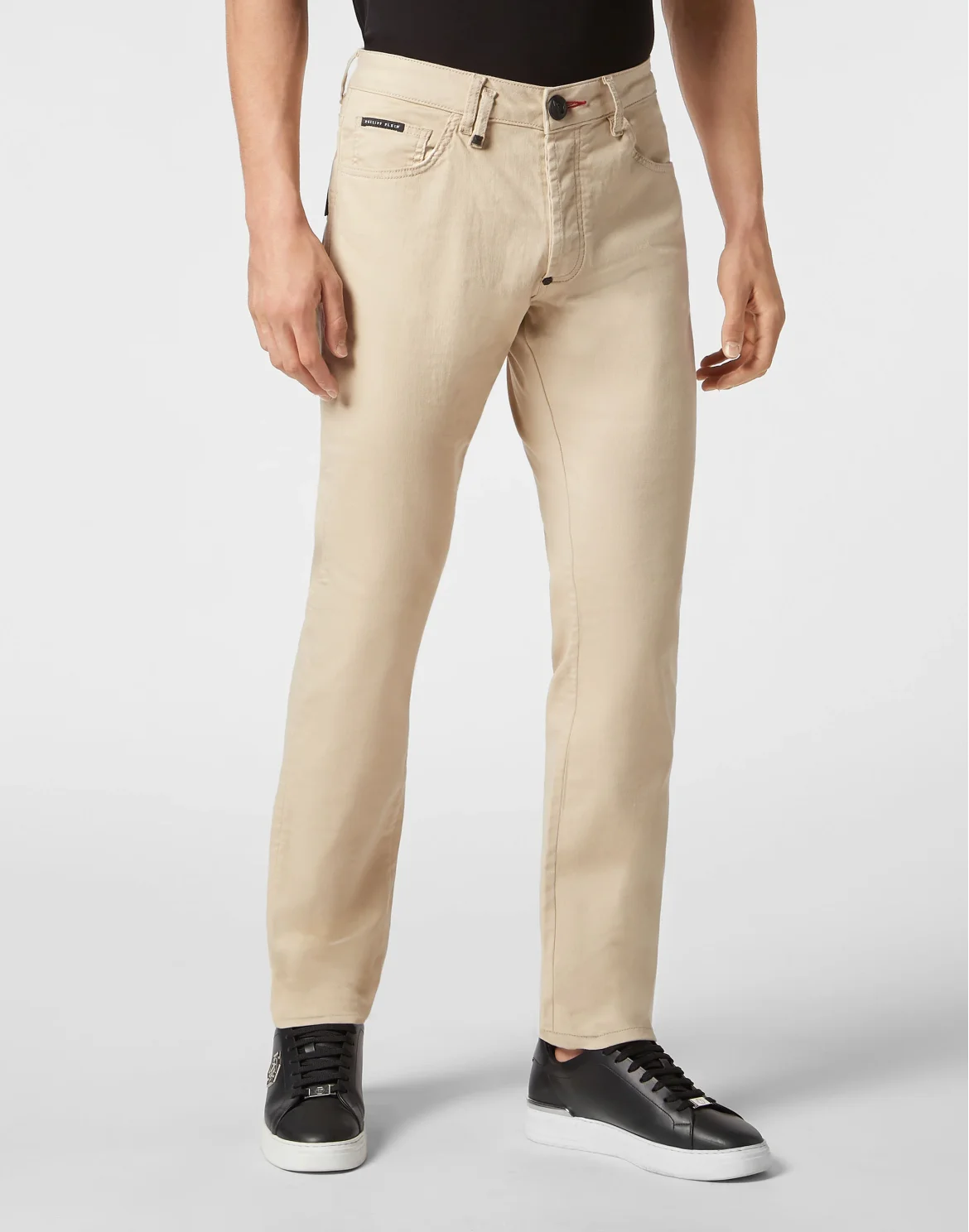 Embroidered Denim Trousers Super Straight Cut Paisley Bandana, цвет: Бежевый