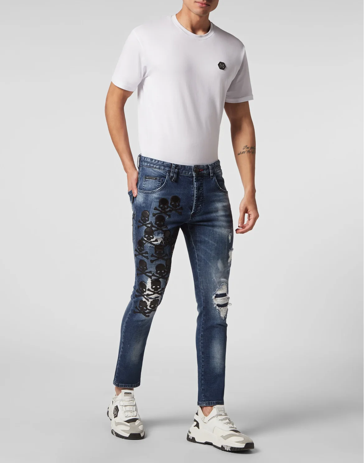 Denim Trousers Skinny Fit Skull&Bones, цвет: Синий