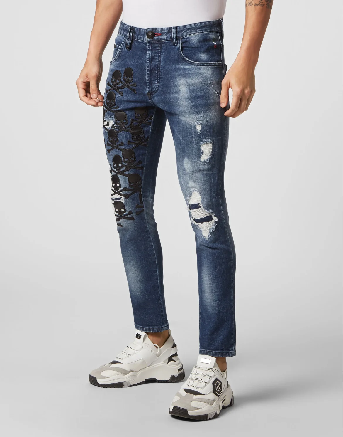 Denim Trousers Skinny Fit Skull&Bones, цвет: Синий