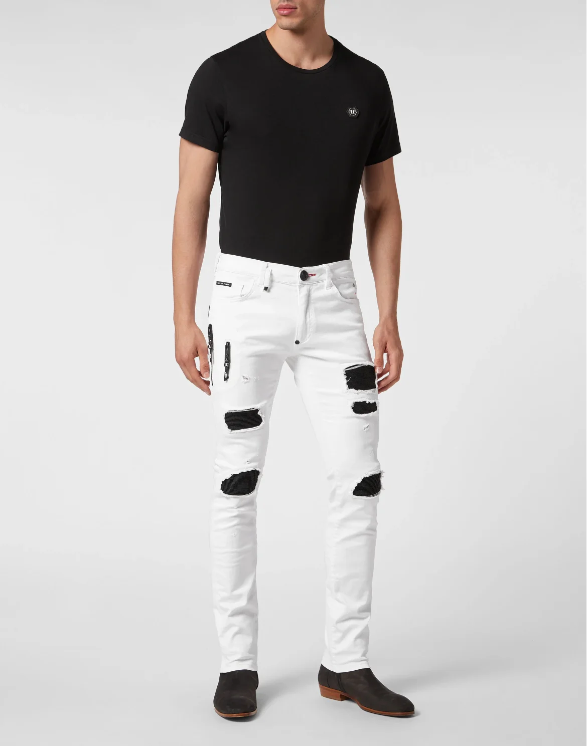 Denim Trousers Biker Fit, цвет: Белый