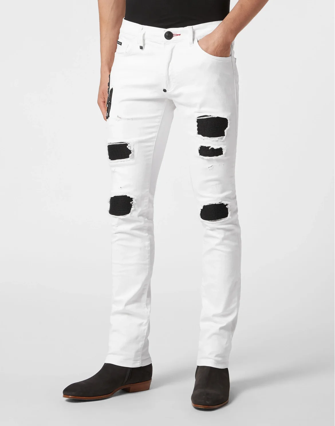 Denim Trousers Biker Fit, цвет: Белый