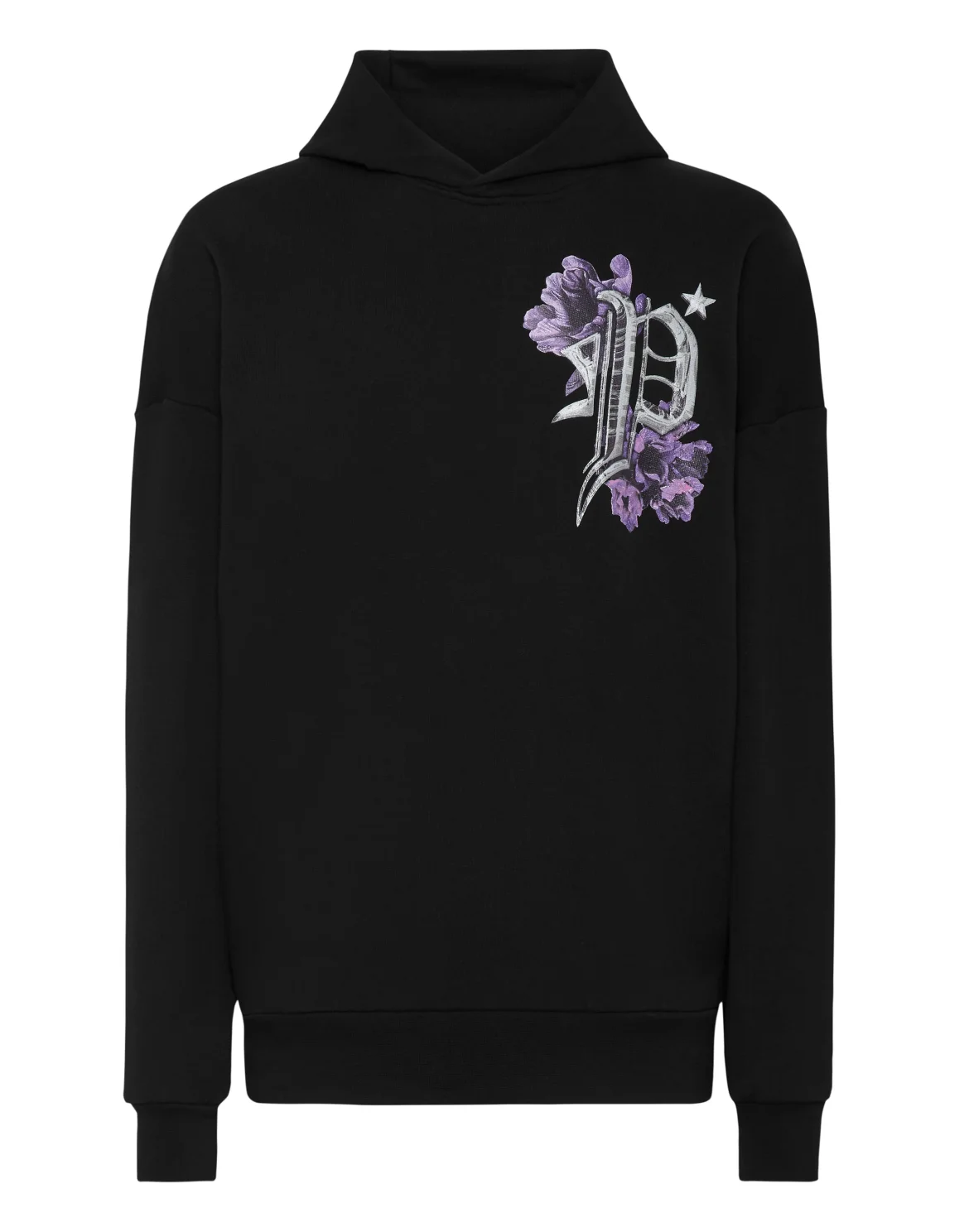 Hoodie sweatshirt Flowers, цвет: Черный
