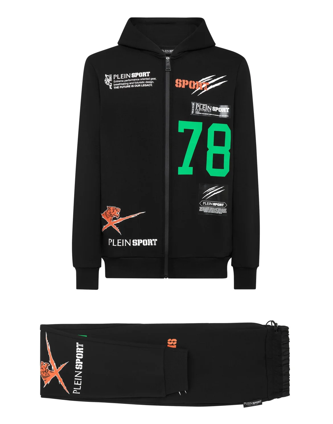 Jogging Tracksuit: Hoodie Sweatjacket/Trousers Multilogo, цвет: Черный