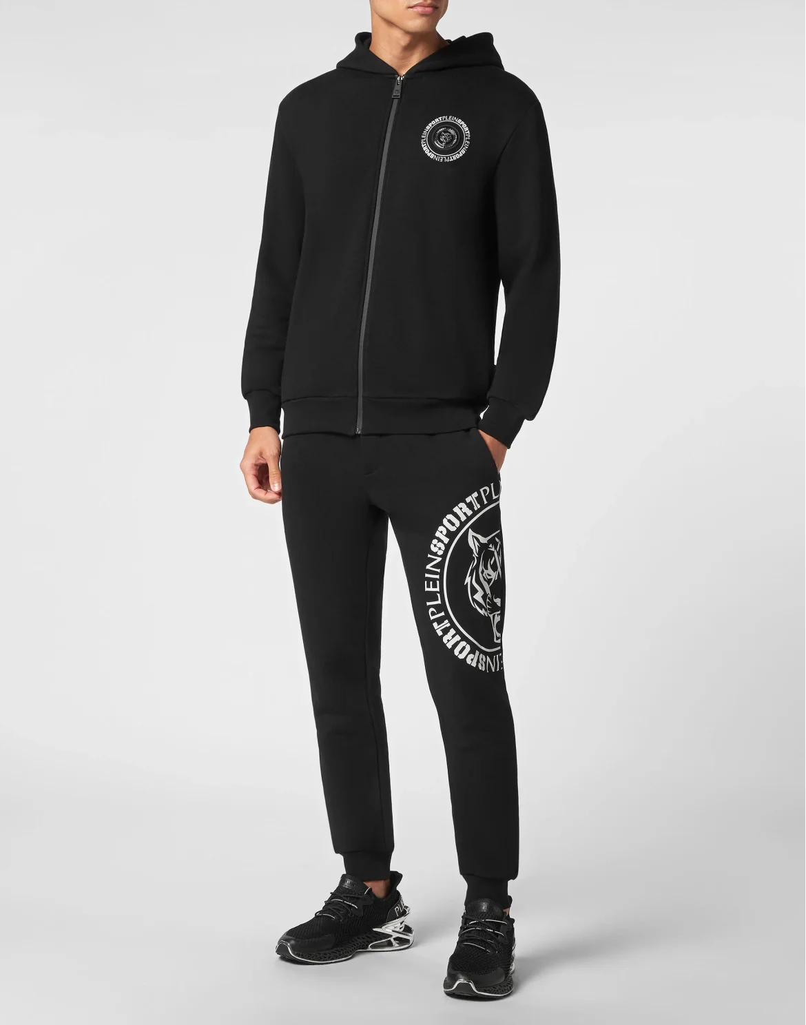 Jogging Tracksuit: Hoodie Sweatjacket/Trousers Tiger, цвет: Черный