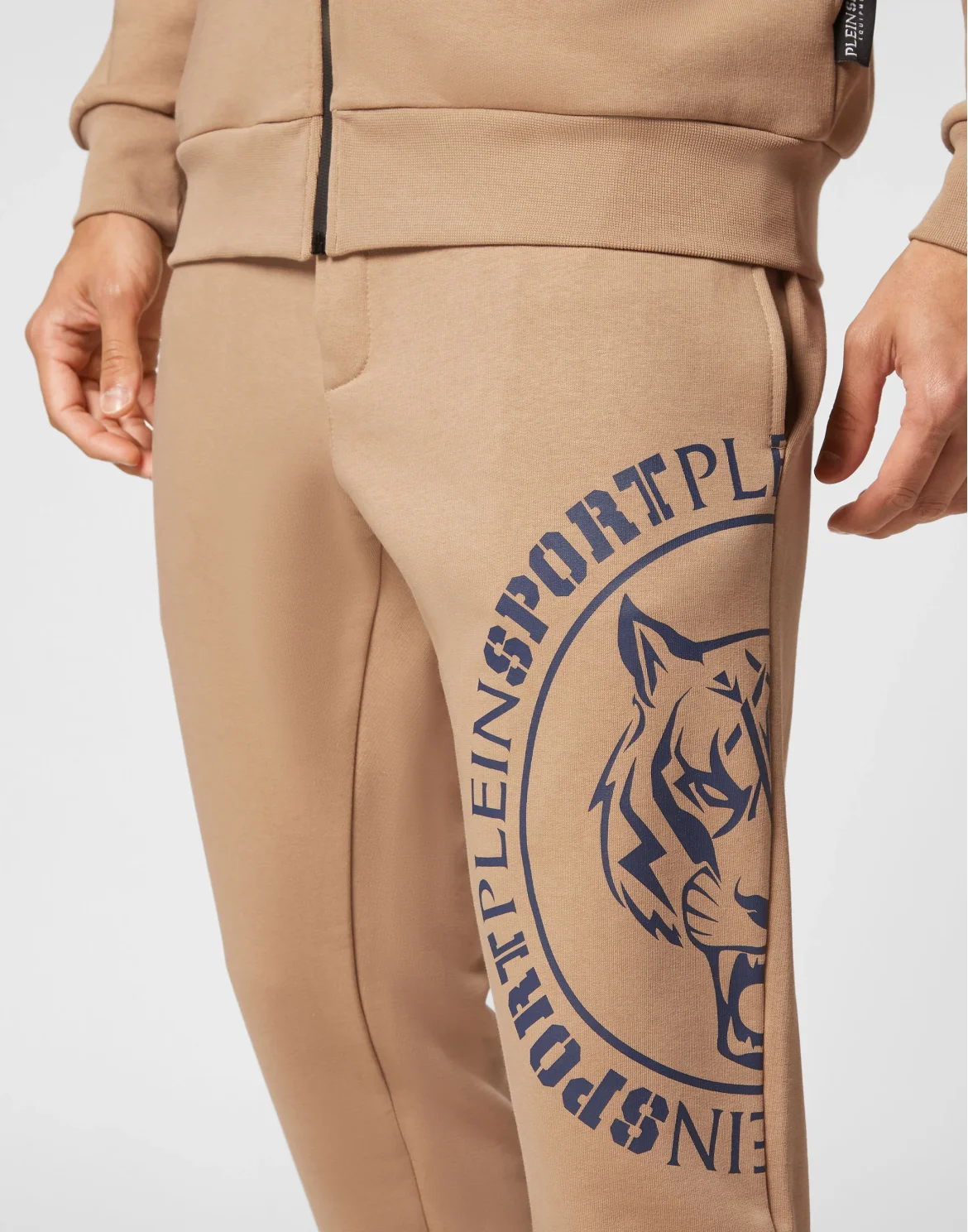 Jogging Tracksuit: Hoodie Sweatjacket/Trousers Tiger, цвет: Бежевый