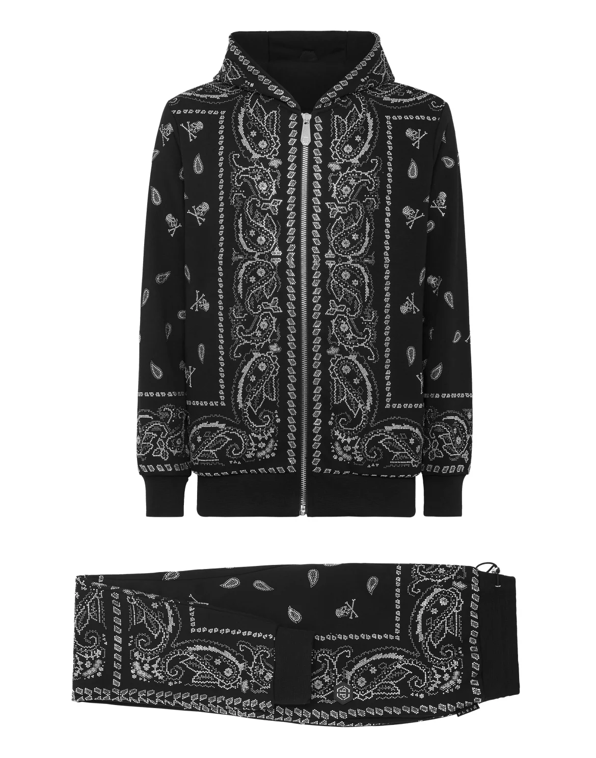 Jogging Tracksuit: Hoodie Sweatjacket/Trousers Paisley Bandana, цвет: Черный