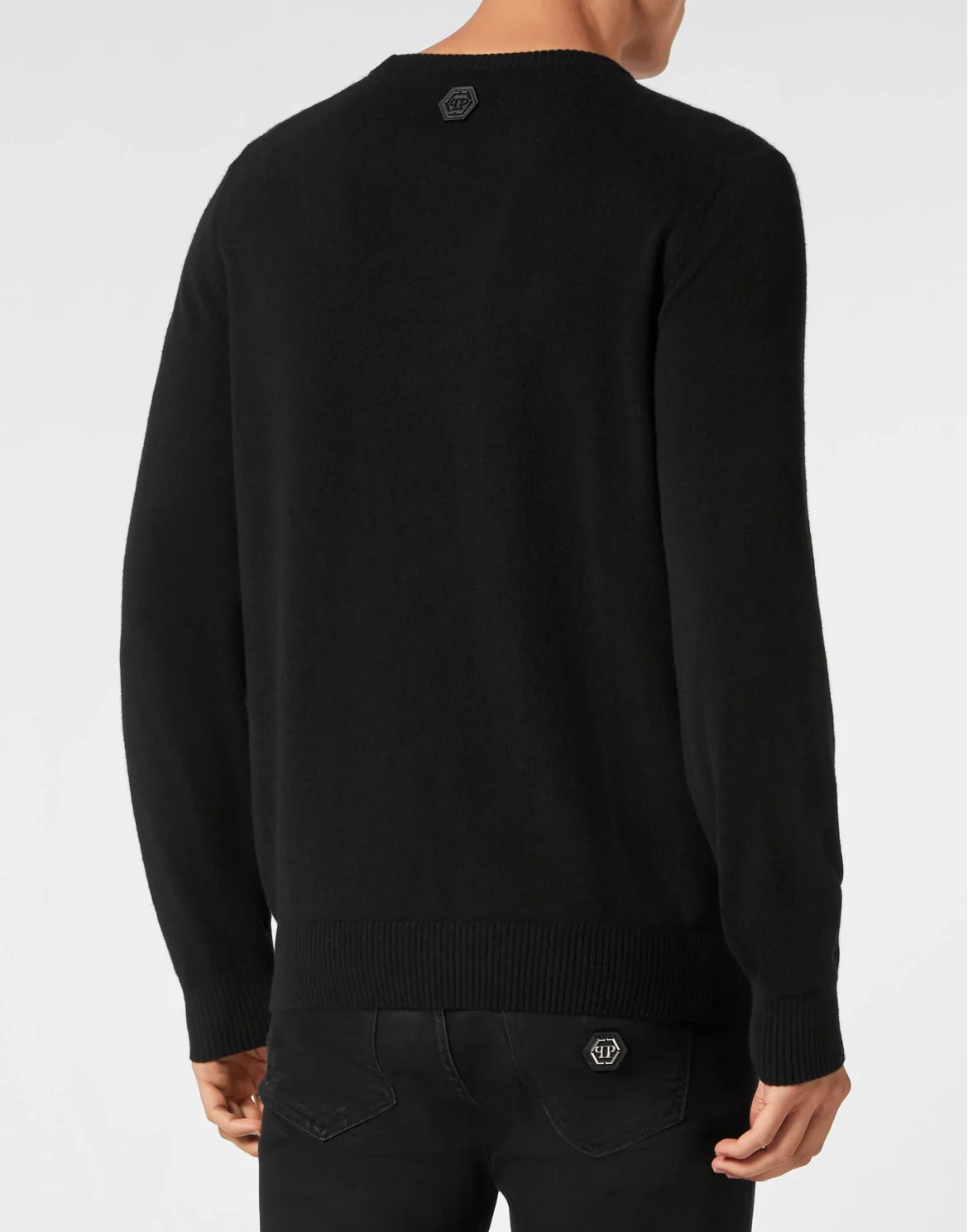 Cashmere Pullover Round Neck LS Skull strass, цвет: Черный