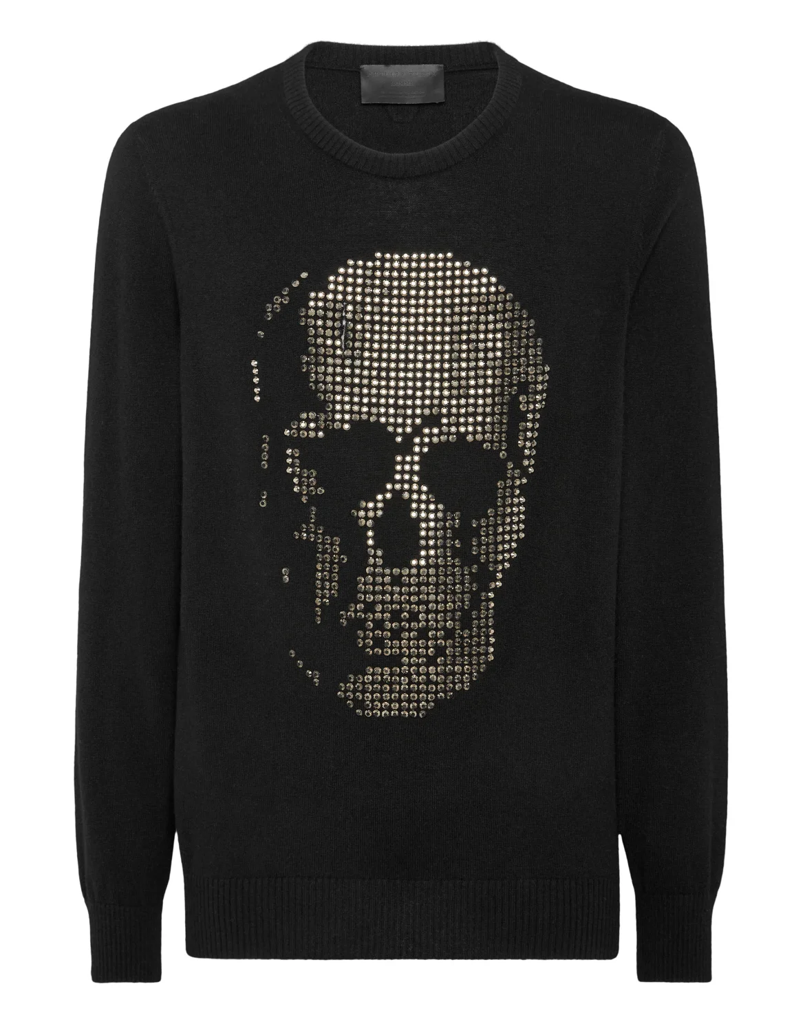 Cashmere Pullover Round Neck LS Skull strass, цвет: Черный
