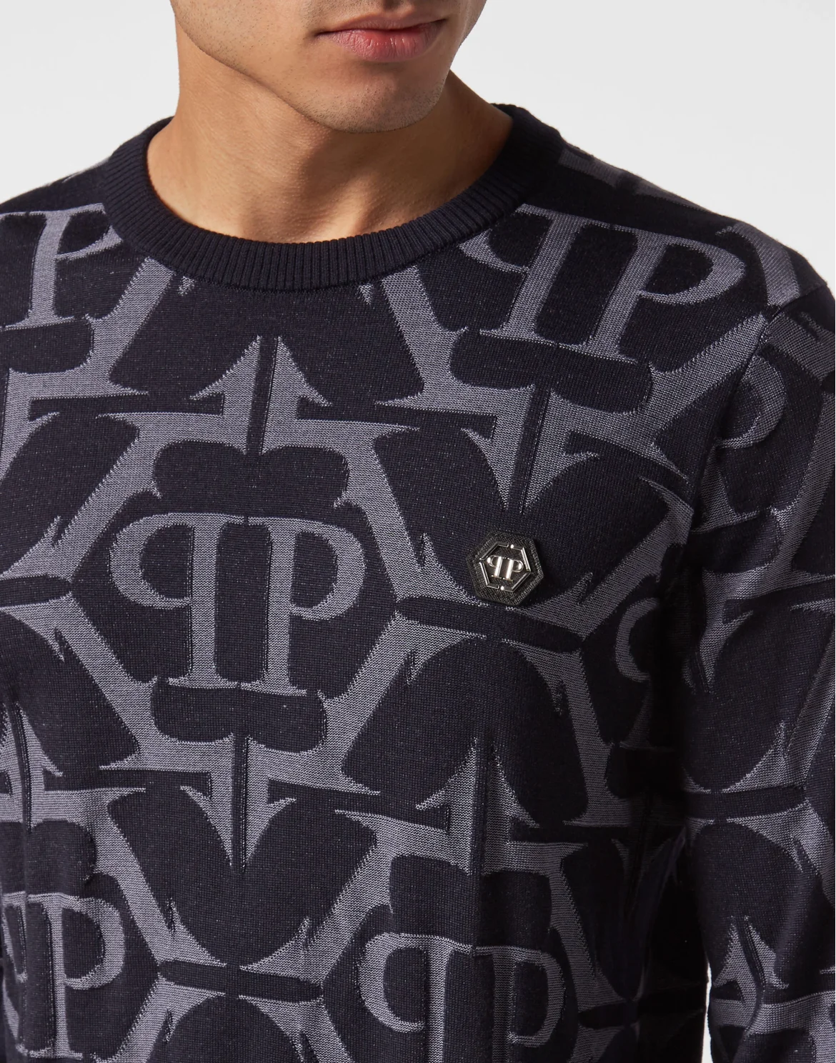 Wool and Silk Pullover Round Neck LS Chrome, цвет: Синий