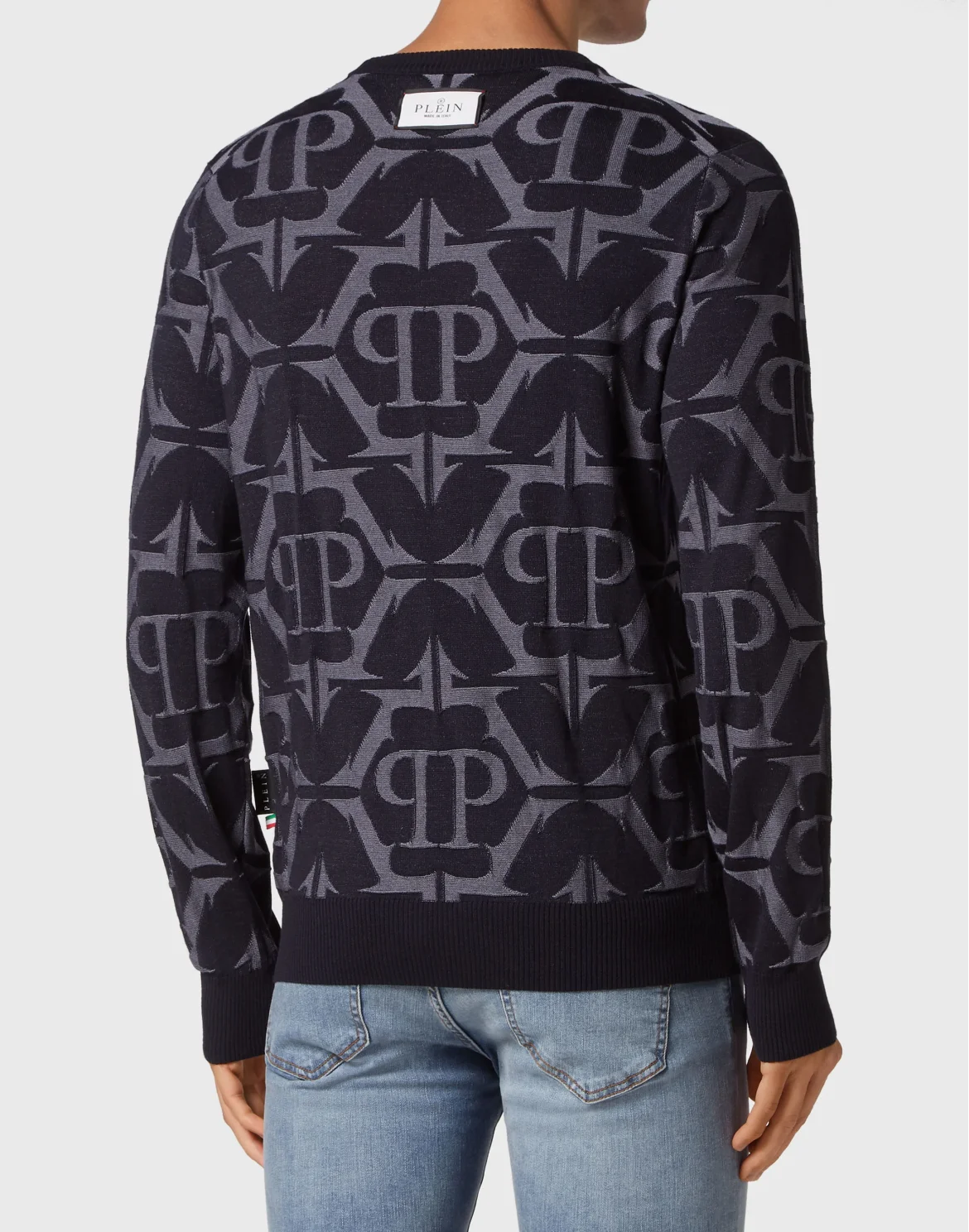 Wool and Silk Pullover Round Neck LS Chrome, цвет: Синий