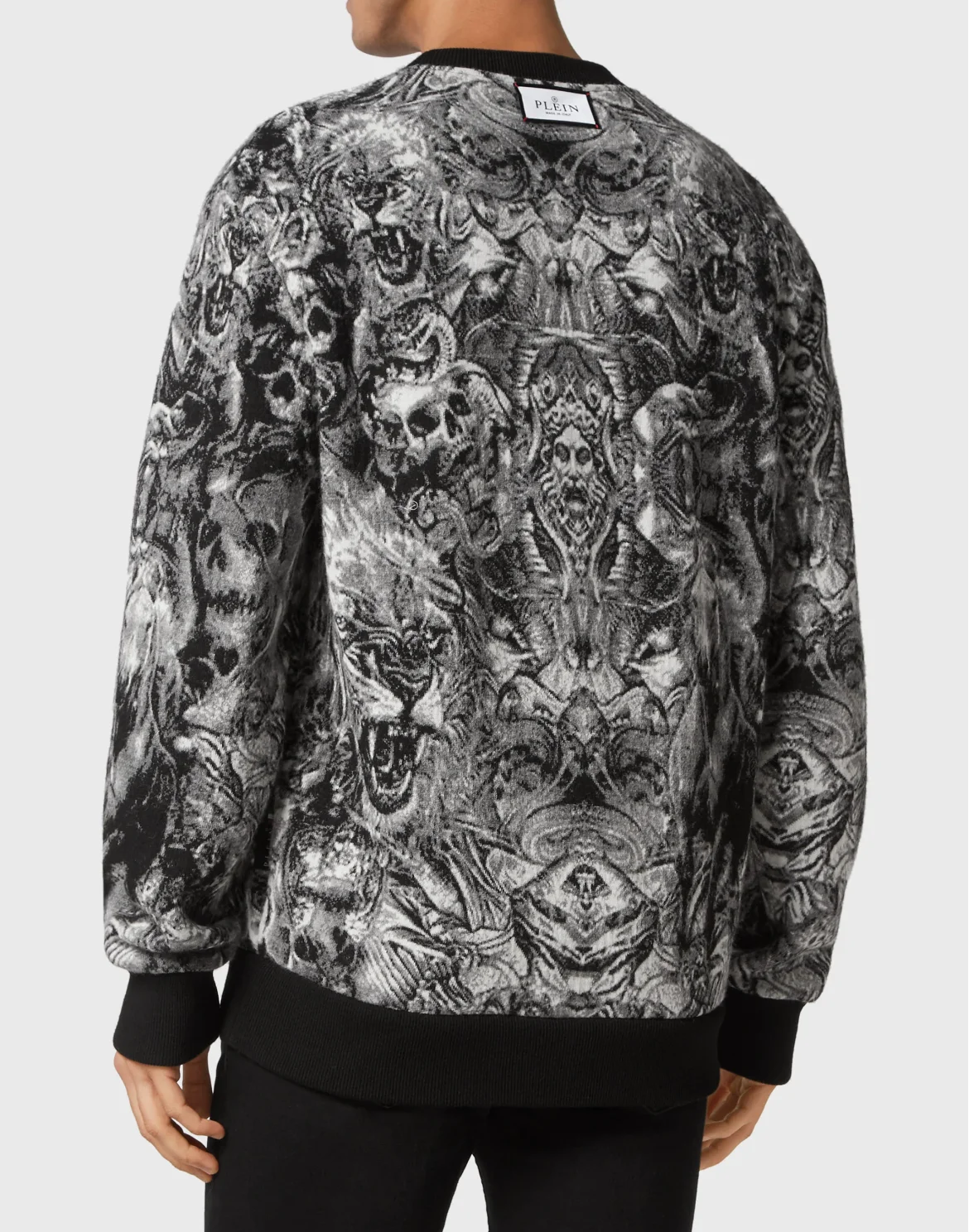 Knit Pullover Round Neck LS Tattoo, цвет: Черный