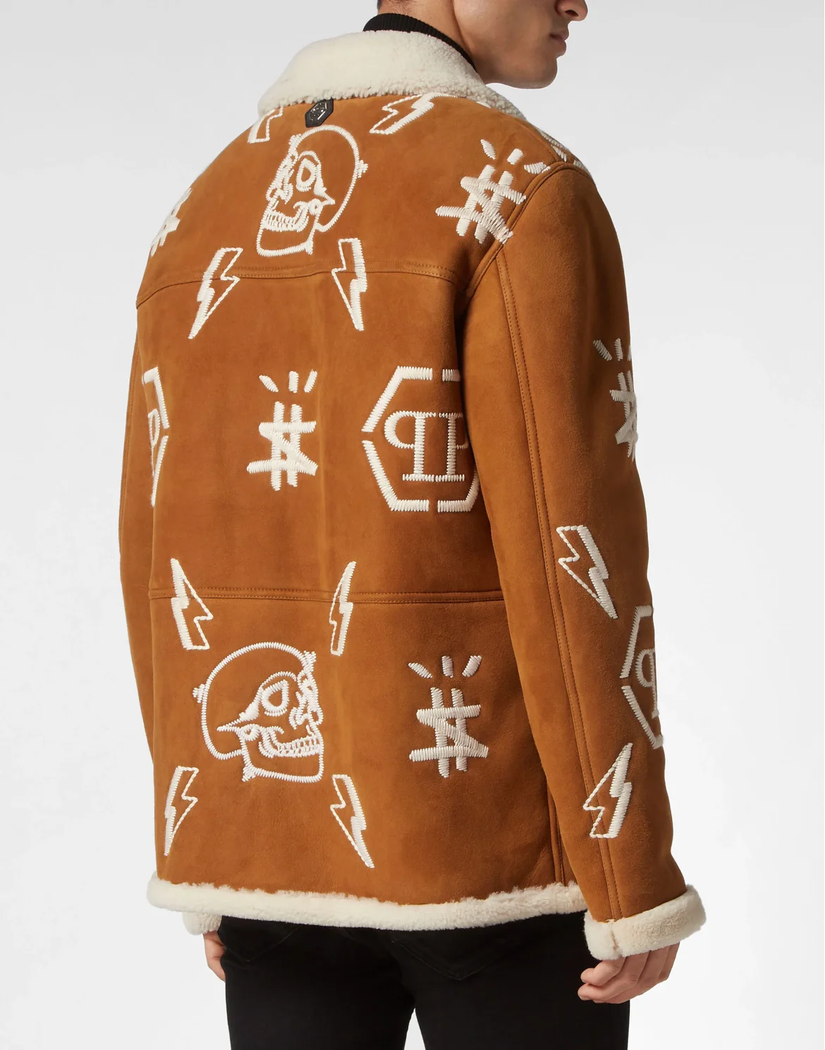 Shearling Long Coat Monogram, цвет: Бежевый