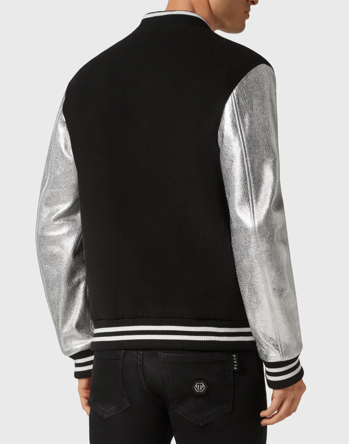 Wool and Leather Bomber, цвет: Черный