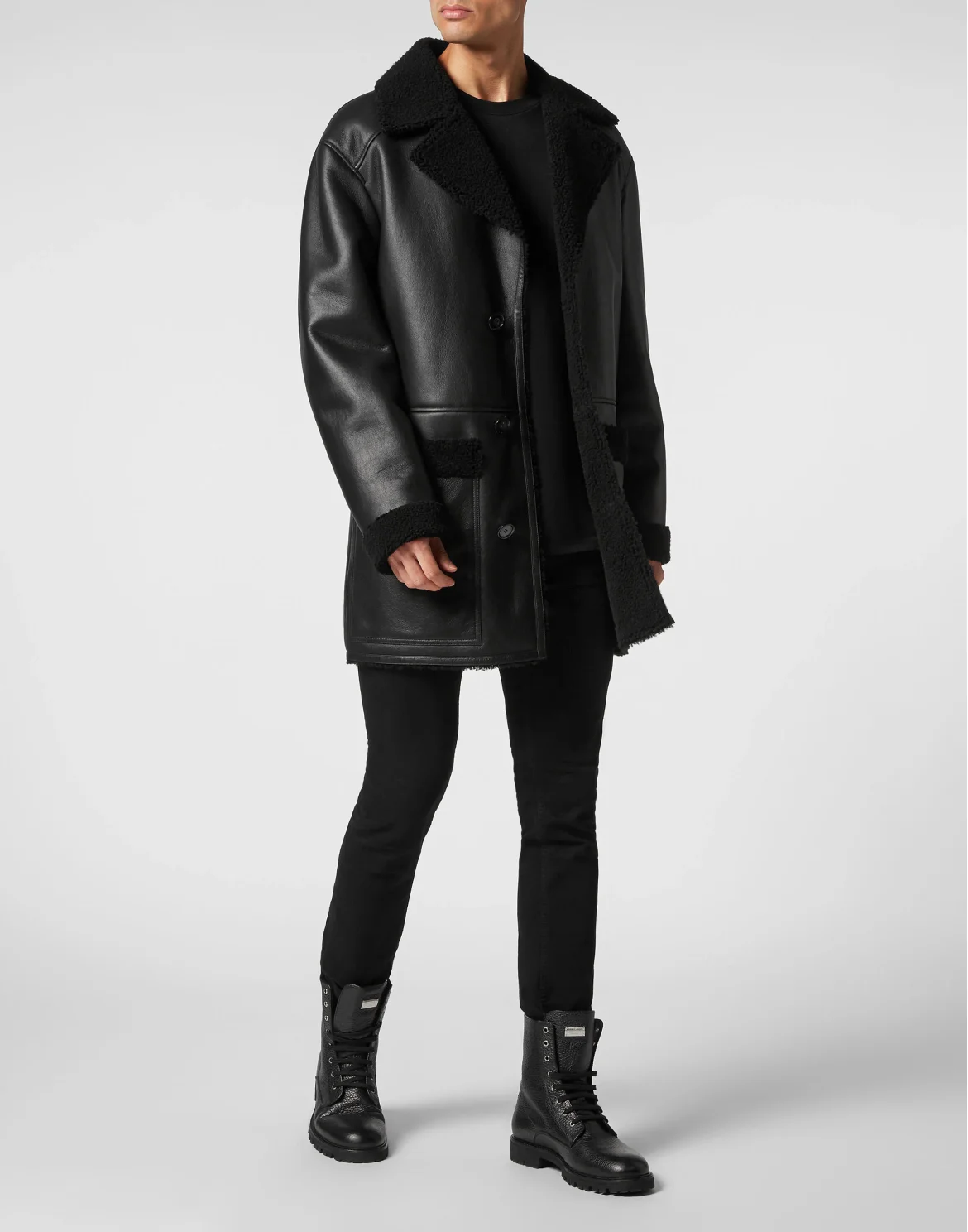 Long Shearling Jacket, цвет: Черный