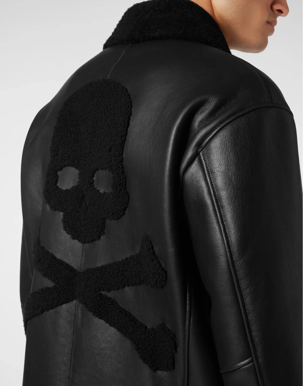 Shearling Jacket Skull&Bones, цвет: Черный