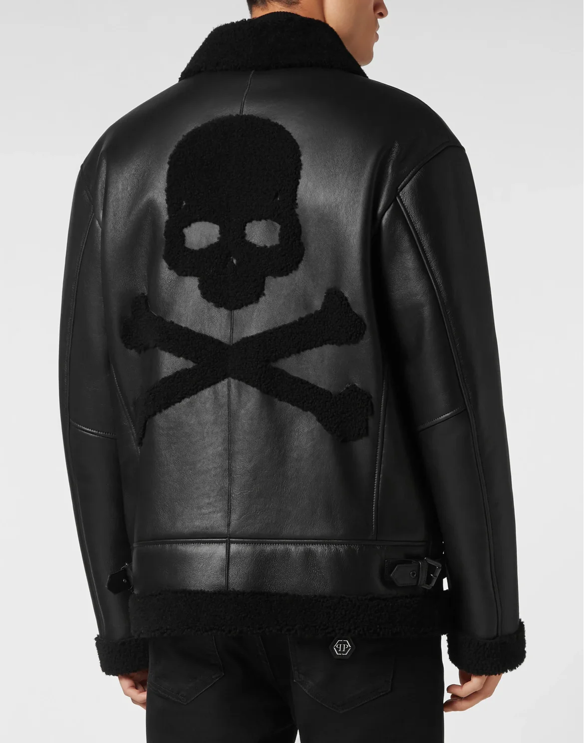 Shearling Jacket Skull&Bones, цвет: Черный