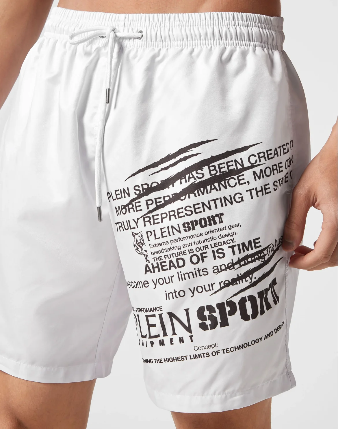 Long Swim-Trunks Lettering, цвет: Белый
