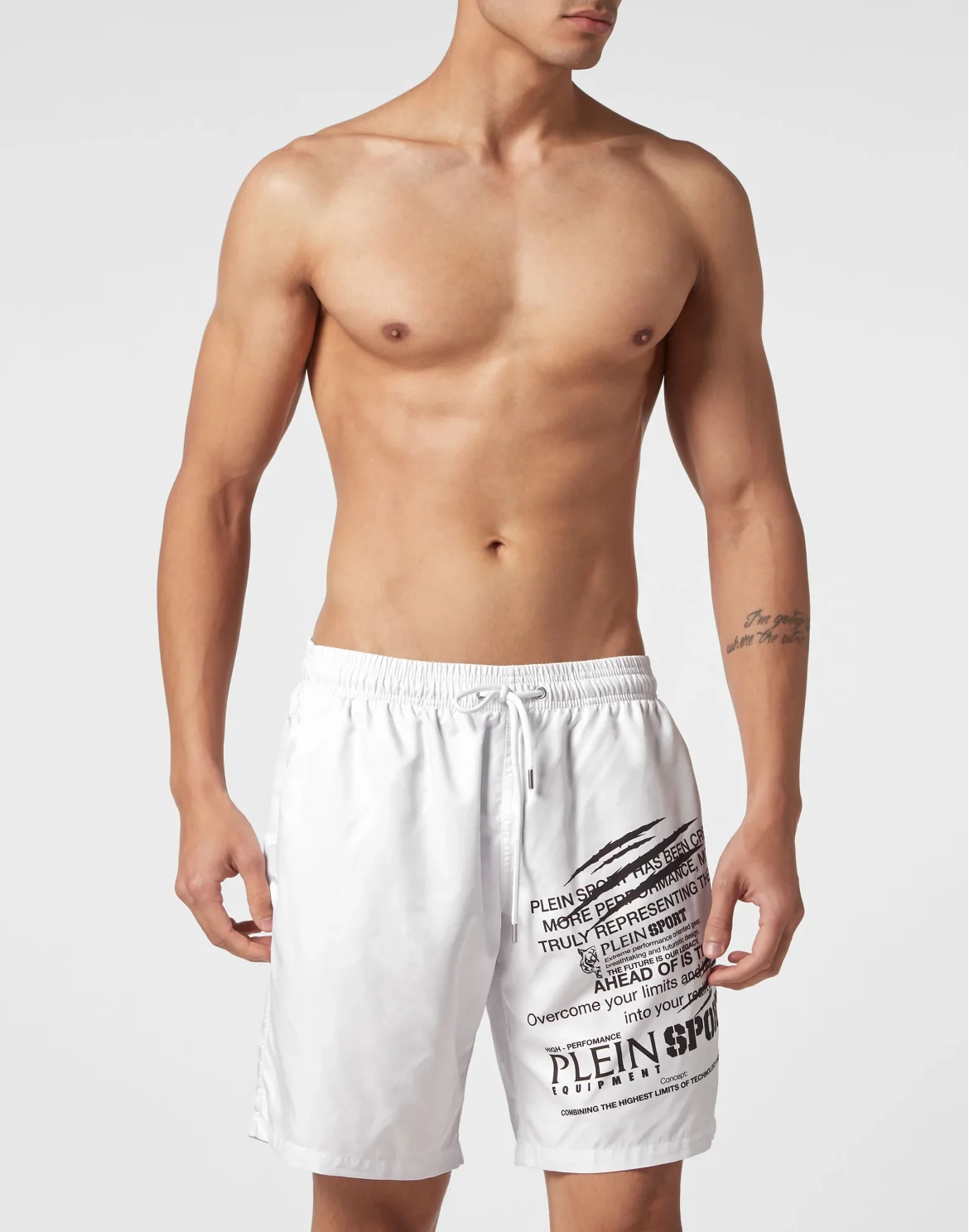 Long Swim-Trunks Lettering, цвет: Белый
