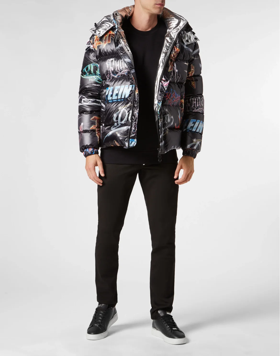 Nylon Puffer Jacket Lettering, цвет: Черный