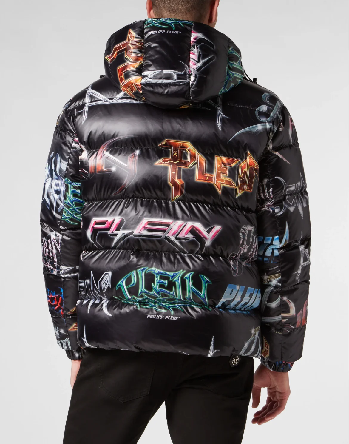 Nylon Puffer Jacket Lettering, цвет: Черный