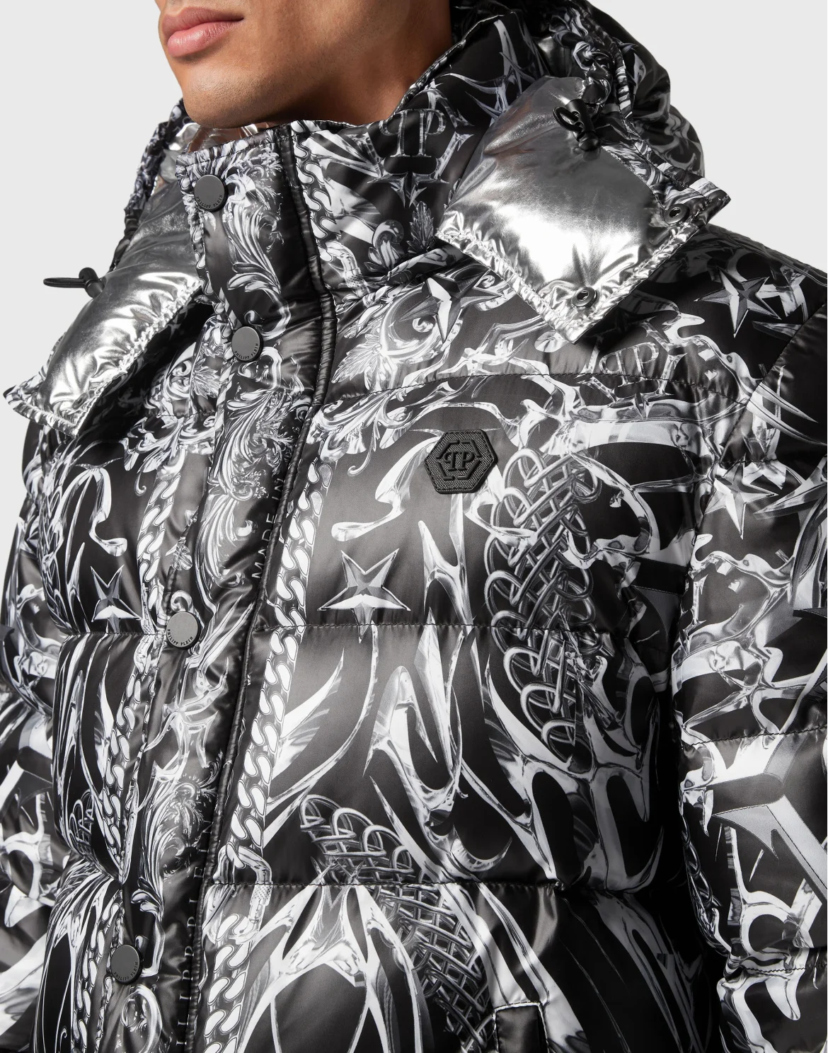 Nylon Puffer Jacket Chrome, цвет: Черный