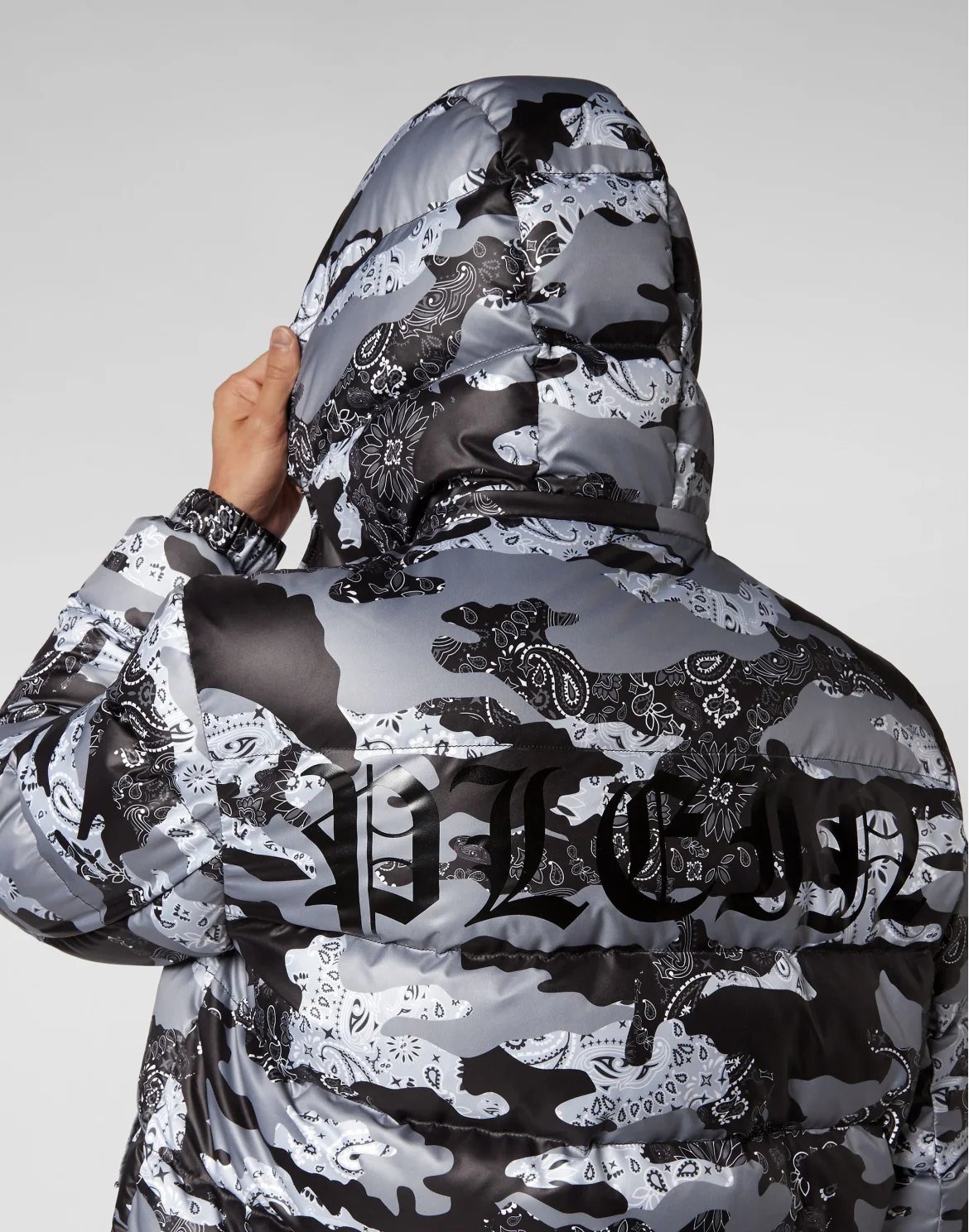 Nylon Puffer Jacket Camouflage, цвет: Черный