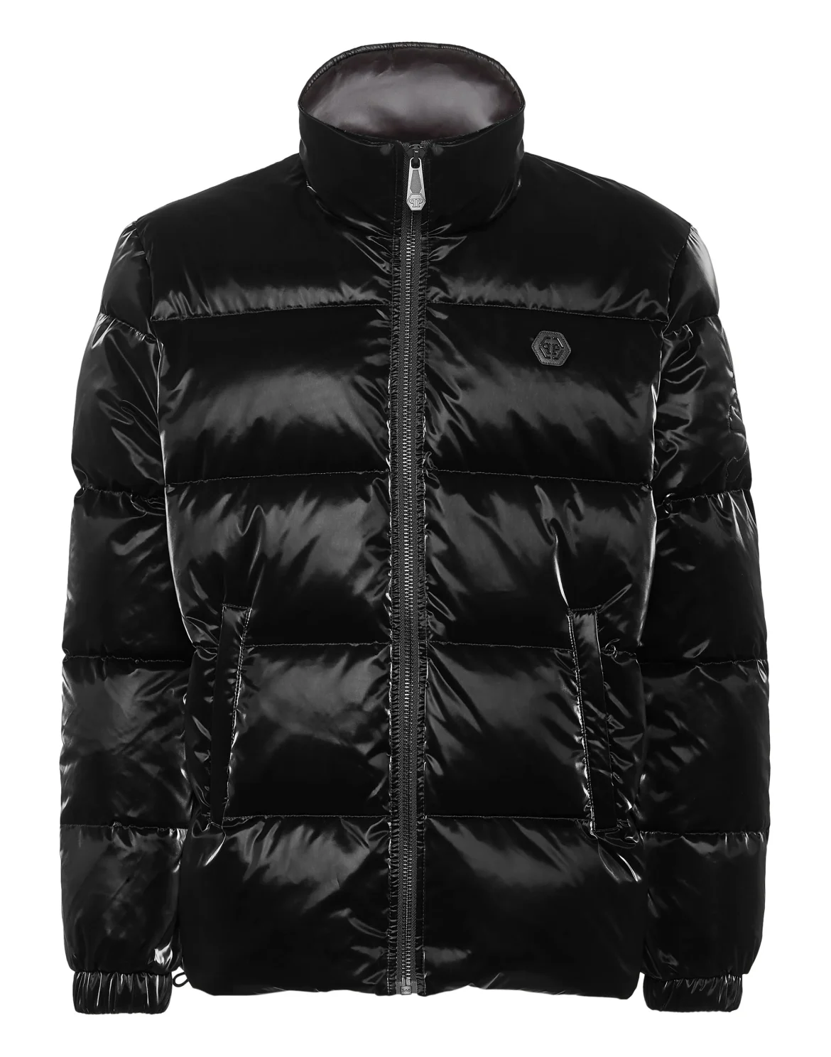 Nylon Puffer Jacket Gothic Plein, цвет: Черный