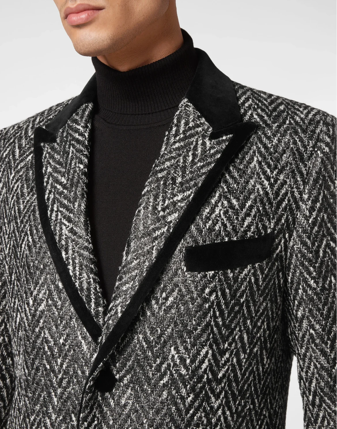 Chevron Long Coat Skull&Bones, цвет: Серый