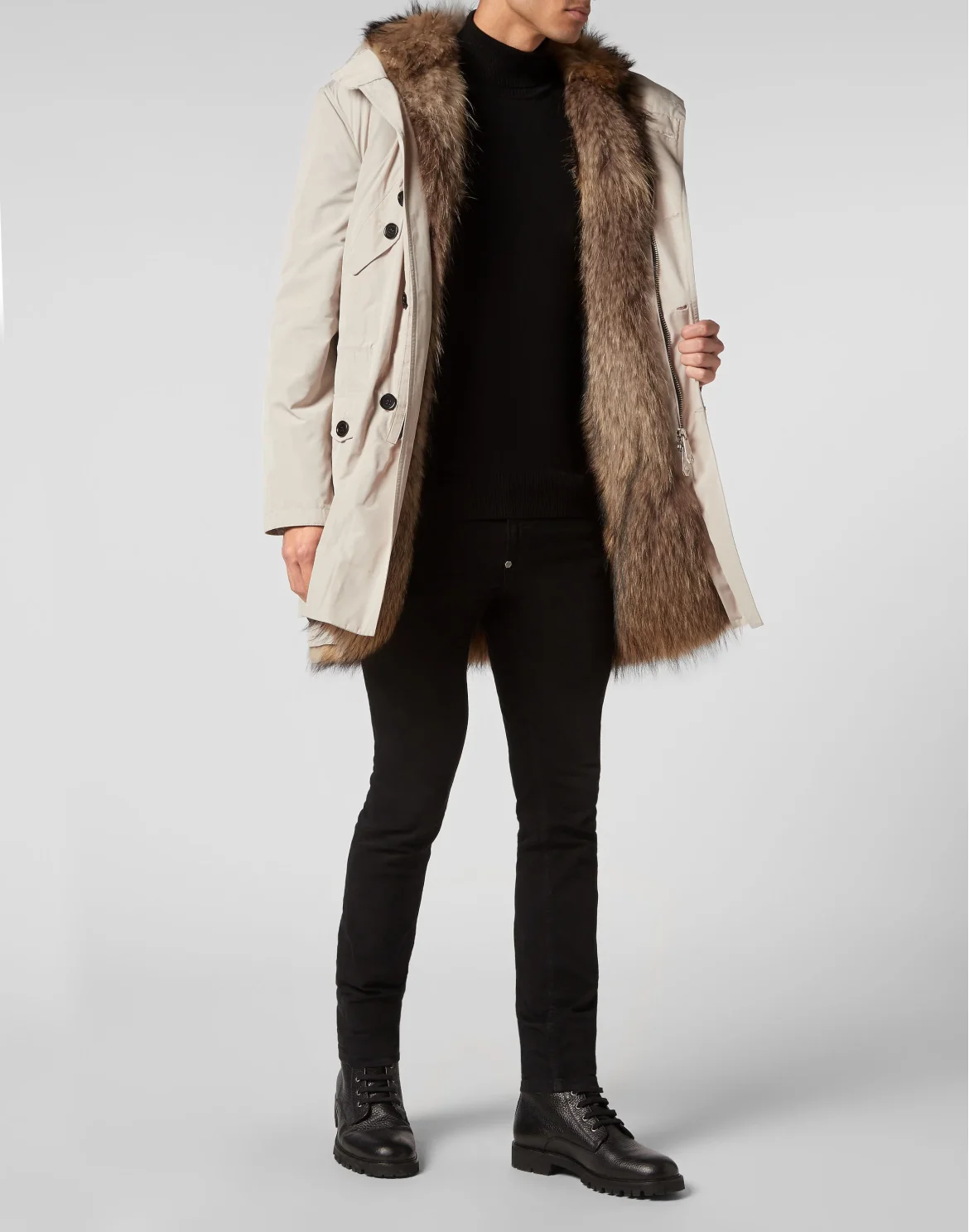 Classic Parka with Fur, цвет: Бежевый