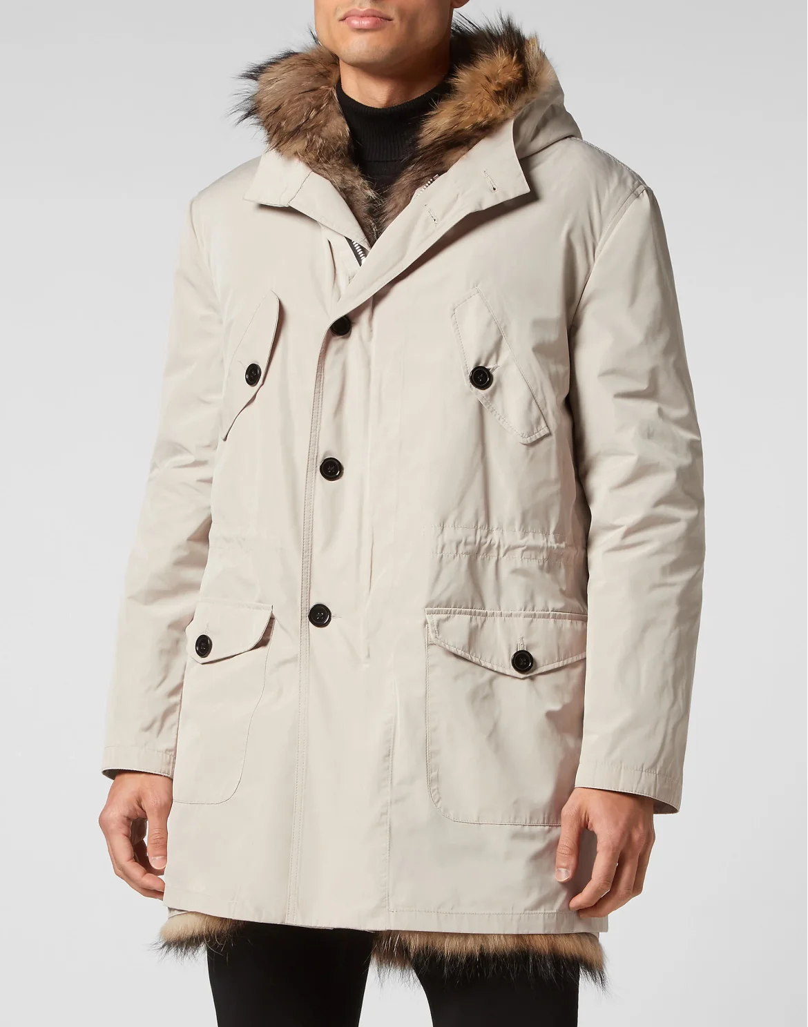 Classic Parka with Fur, цвет: Бежевый