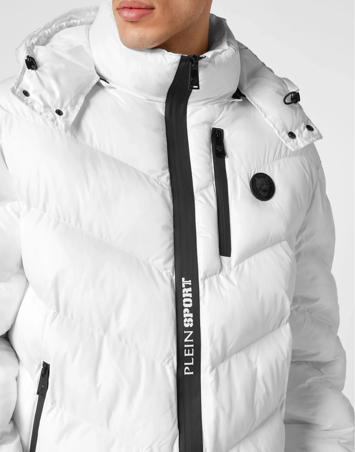 Nylon Puffer Jacket Tiger, цвет: Белый