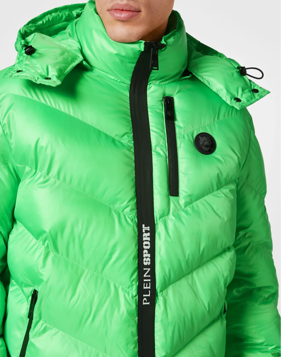 Nylon Puffer Jacket Tiger, цвет: Зеленый