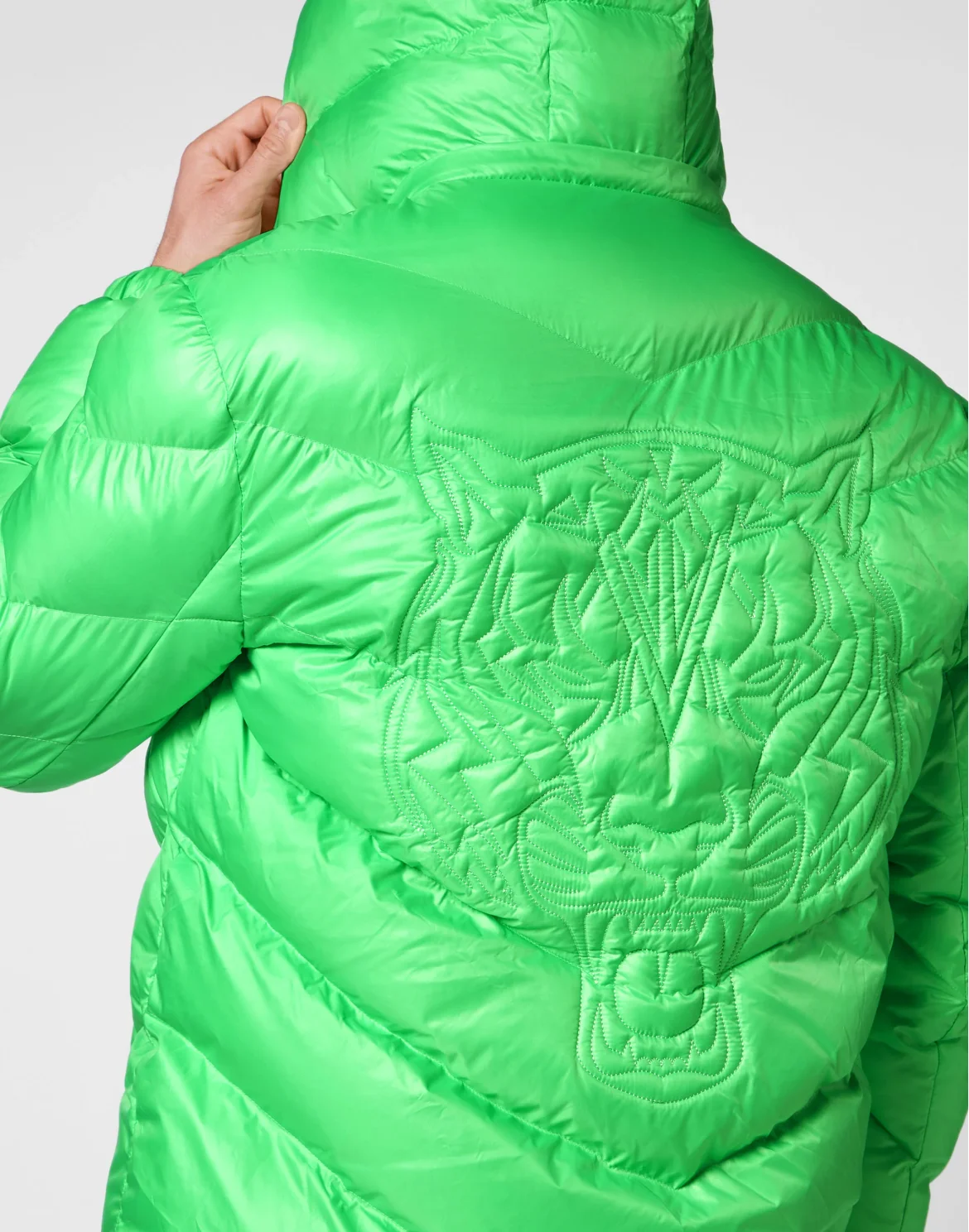 Nylon Puffer Jacket Tiger, цвет: Зеленый