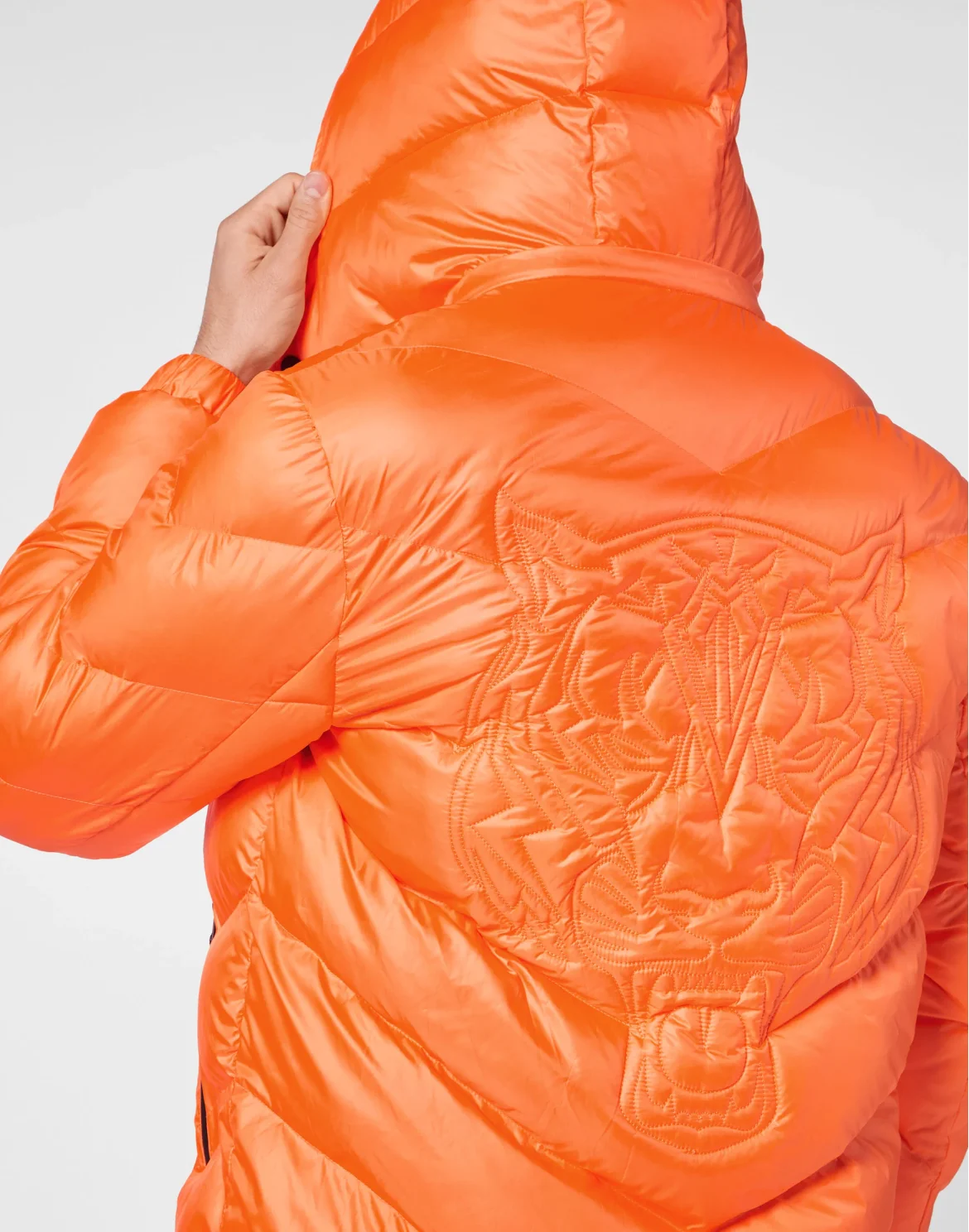 Nylon Puffer Jacket Tiger, цвет: Оранжевый