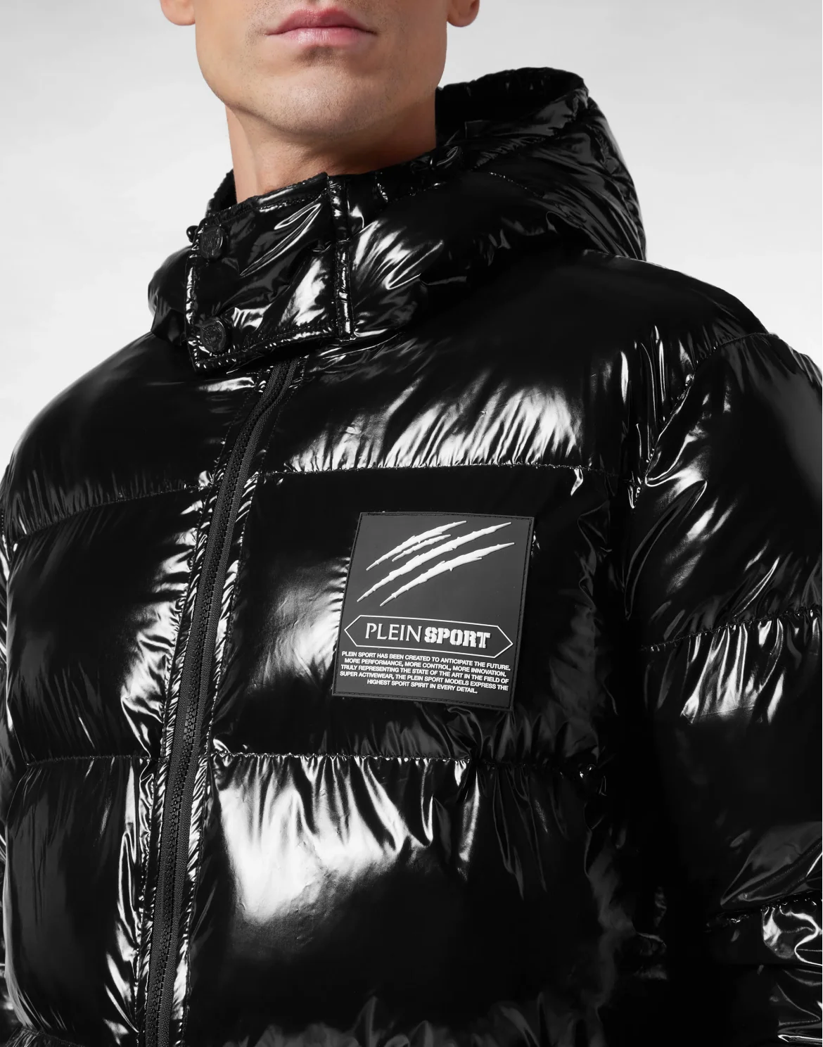 Long Nylon Puffer Jacket, цвет: Черный
