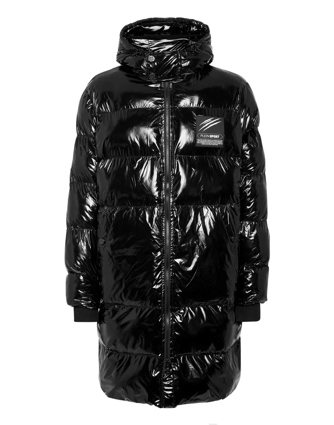 Long Nylon Puffer Jacket, цвет: Черный