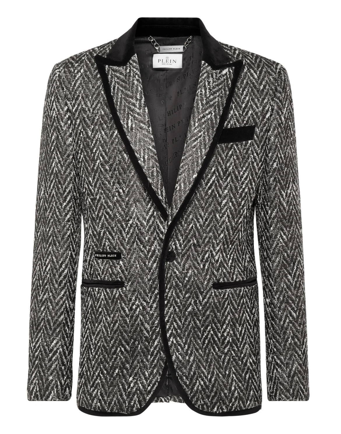 Foil Chevron Blazer Lord fit Sartorial, цвет: Серый