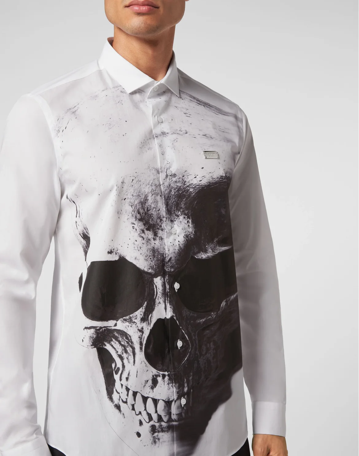 Shirt Sugar Daddy Cut LS Skull, цвет: Белый