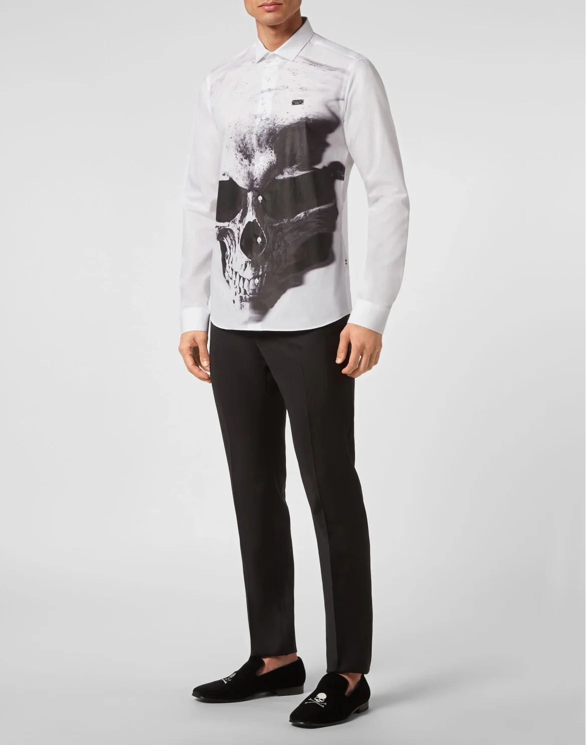 Shirt Sugar Daddy Cut LS Skull, цвет: Белый