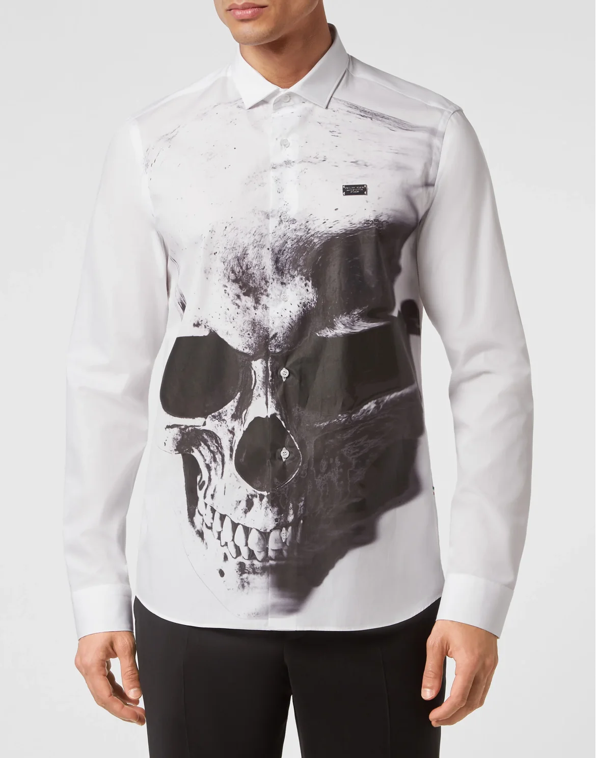 Shirt Sugar Daddy Cut LS Skull, цвет: Белый