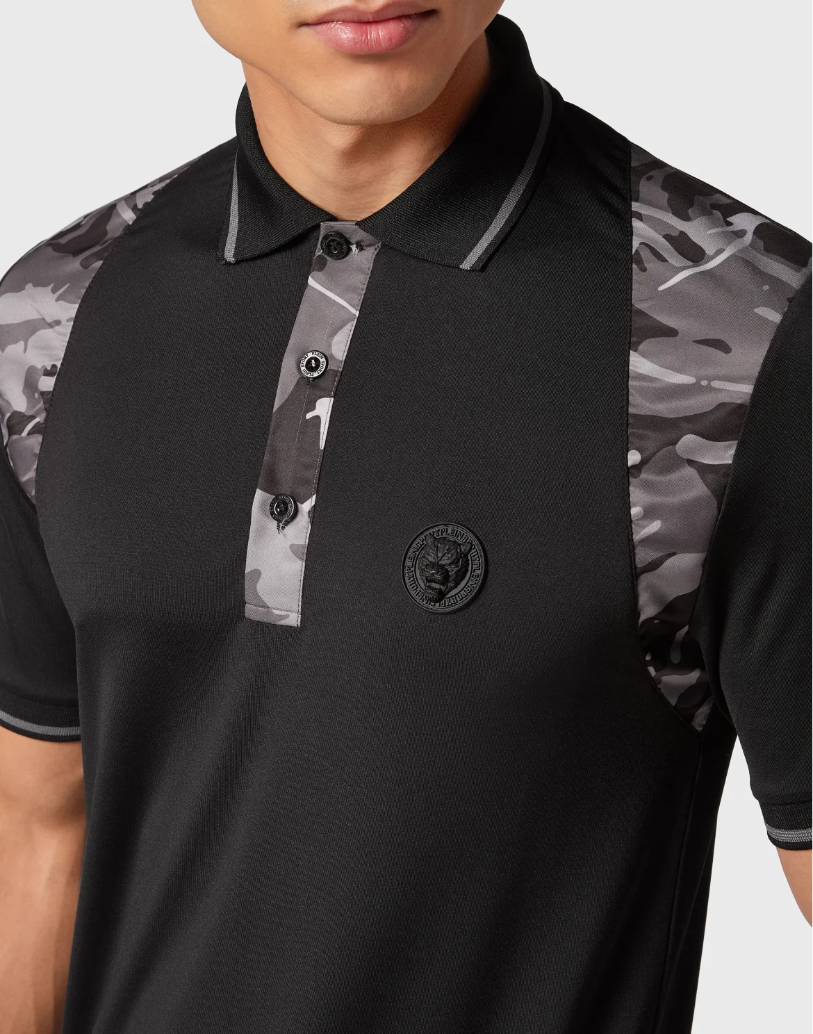 Polo shirt SS Camouflage, цвет: Черный