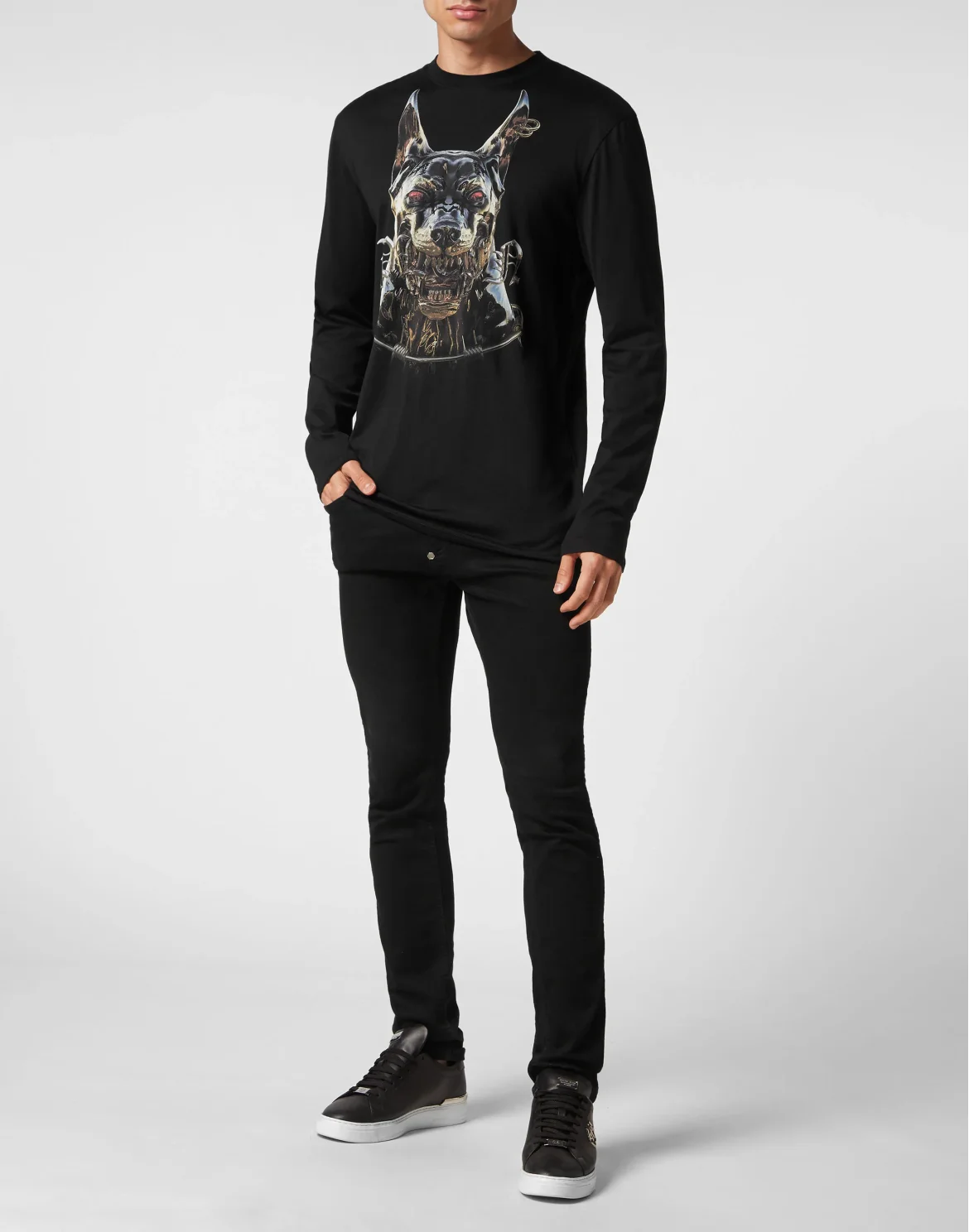 Long-sleeve T-Shirt Dog, цвет: Черный